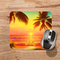 Dreamy seaside vacation desk mat. Personalized beach theme mouse pad. Custom ocean view office pad. Sublimated tropical sunset pad
